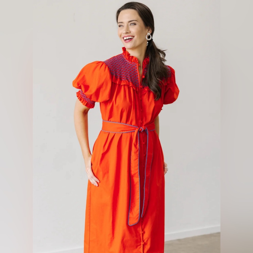 Dondolo x Pencil and Paper Red and Blue Maxi Dress